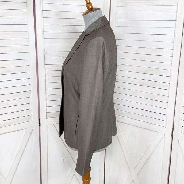 Ann Taylor Wool Blend‎ Blazer Jacket Taupe Brown Size 6 - Image 2