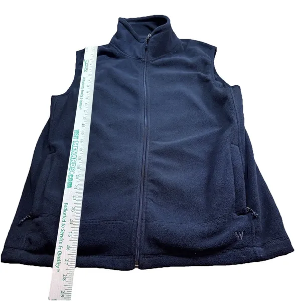 White Sierra Unisex Medium Black Full Zip Fleece Vest Outdoor Layering Casual - Image 12
