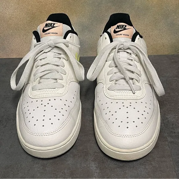 Nike Court Vision White/Green Women's Leather Tennis Shoes Size 9 - Image 6