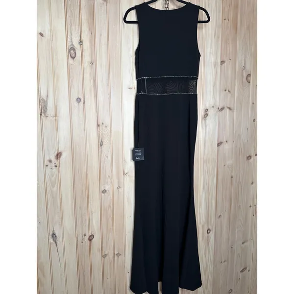 NWT Lulus Just Exquisite Black Rhinestone Mermaid Maxi Dress Holiday Party Sz M - Image 7