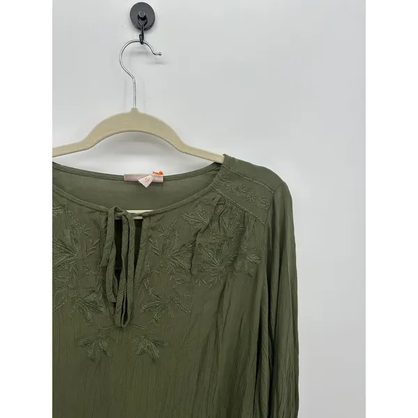 Knox Rose Womens Green Long Sleeve Boho Top Size M‎ NWT Peasant Fall - Image 4
