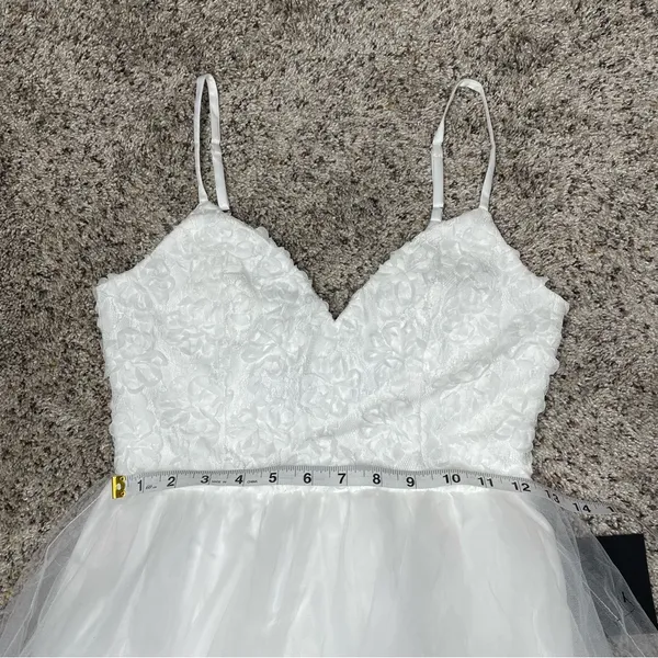 Lulus Graceful Beauty White 3D Floral Tulle Sleeveless Maxi Dress XS NWT - Image 8