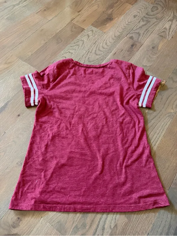Oklahoma Sooners Women's Garnet V-Neck Tee - OU Boomer Sooner Sz Large - Image 2