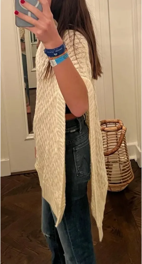 Banana Republic Cable-Knit Turtleneck Poncho Sweater - Image 2