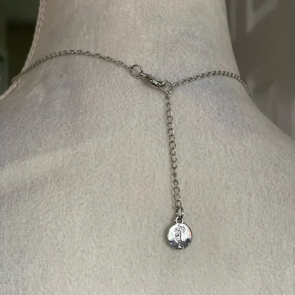 Disney Silver Toned Necklace With Heart Pearl Pendant - Image 6