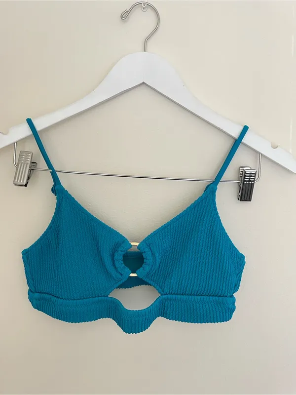 Aerie Crinkle Scoop Cutout Bikini Top Circle Ring Coquillo Medium - Image 5