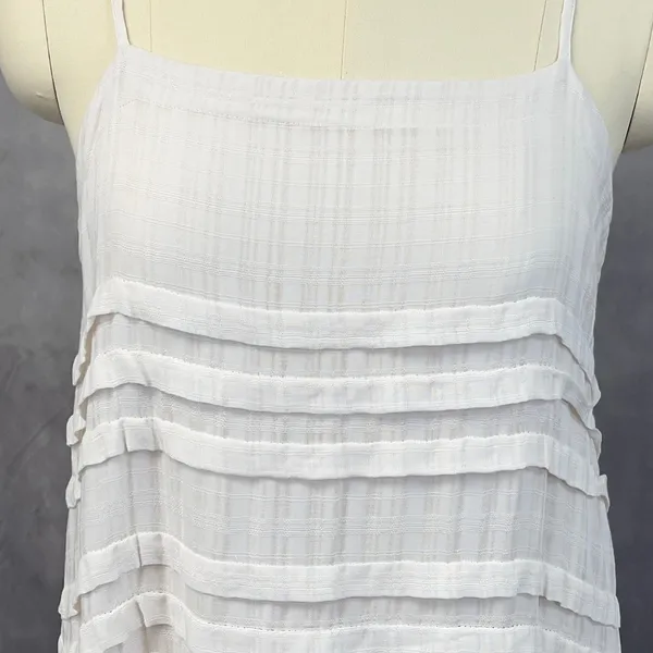 Saltwater Luxe Tiered Mini Dress‎ Women Medium Ruffle Boho Coastal Clean Girl - Image 4
