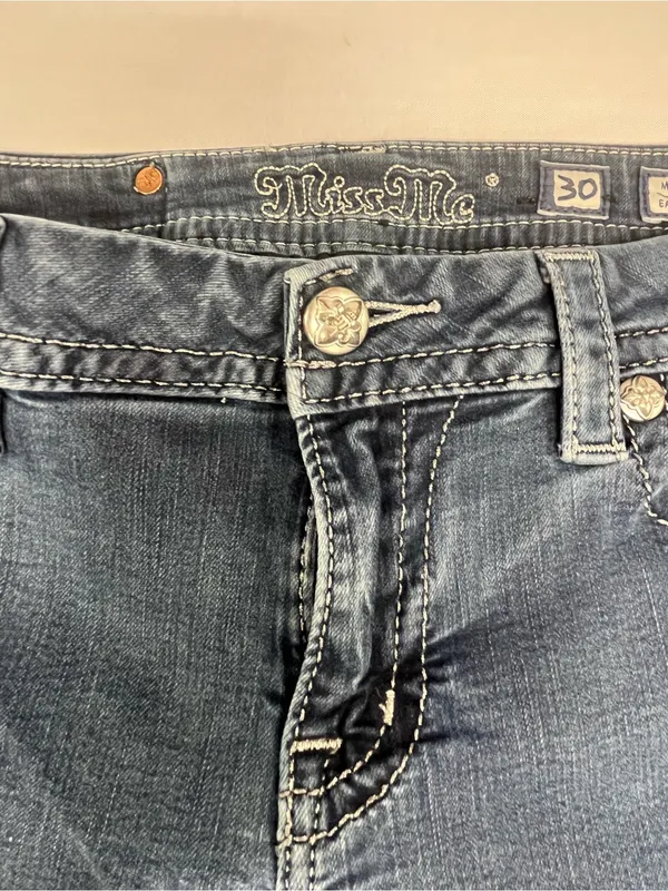 ⁠Miss Me Mid-Rise Easy Bootcut Embellished Sequins Studs Womens Jeans Size 30 - Image 5