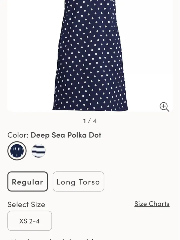 Lands End Women's Cotton Jersey Swim Cover-up Polka Dot Print Dress Size Small - Image 3
