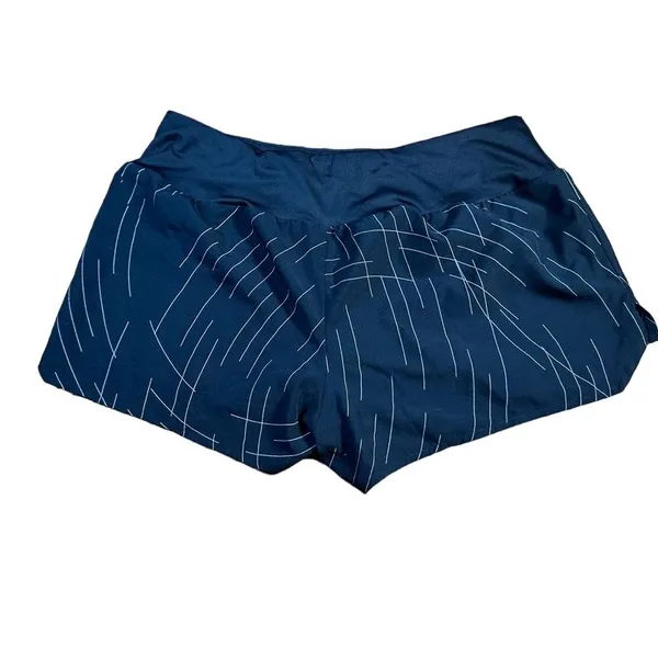 ASICS Women's Athletic Running Shorts Navy Blue Geometric‎ Pattern XL no liner - Image 3