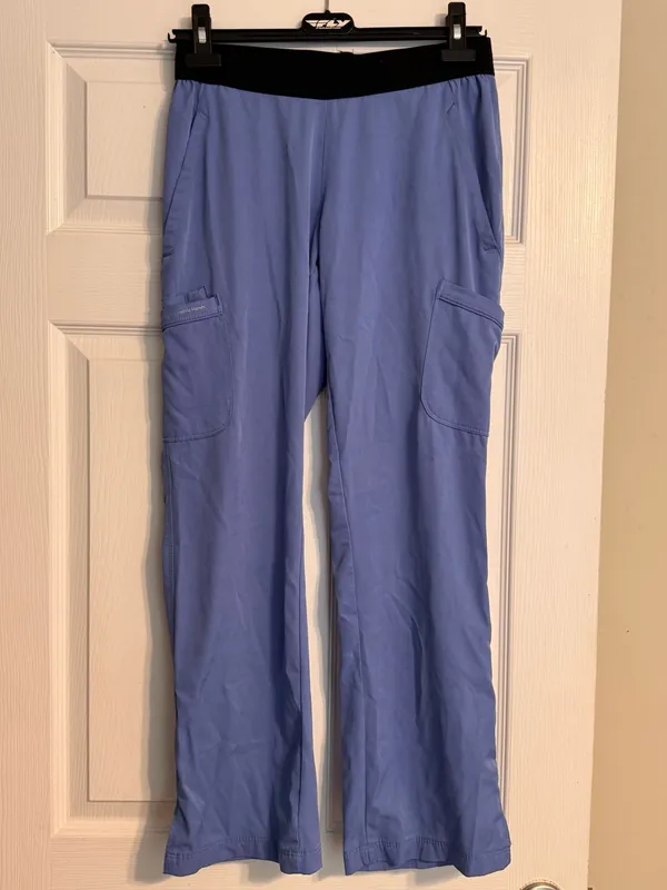 Women's Healing Hands Rachel 7-pocket Cecil Blue Scrub Pants Size Petite Small - Image 3