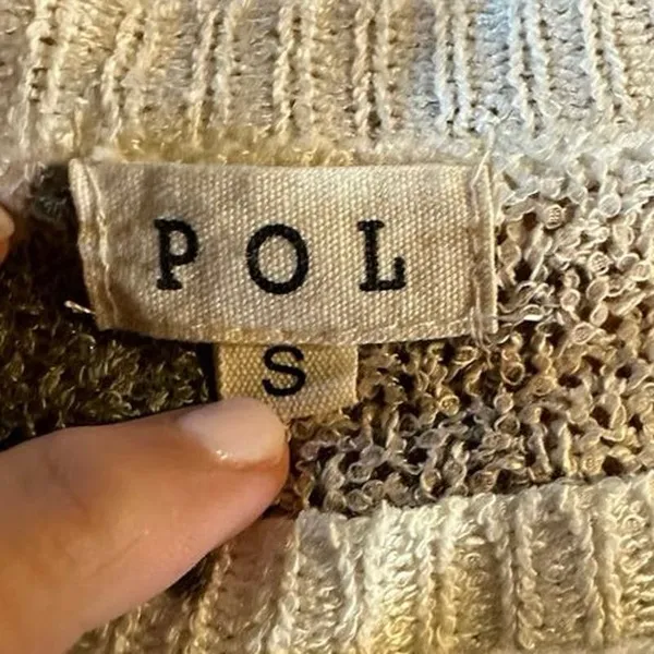 POL Women's Size S Gray/Green Star Pattern Pullover Sweater Polyester‎ - Image 3