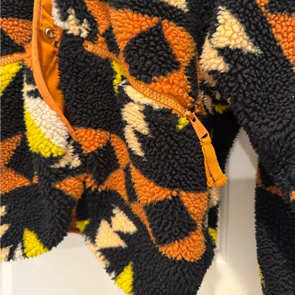 FREE PEOPLE MOVEMENT Rocky Ridge‎ Jacket Fleece size Small Black, Orange Print - Image 11