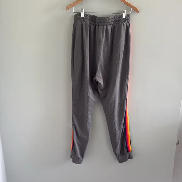 Rainbow Striped‎ Joggers Gray Size L - Image 5