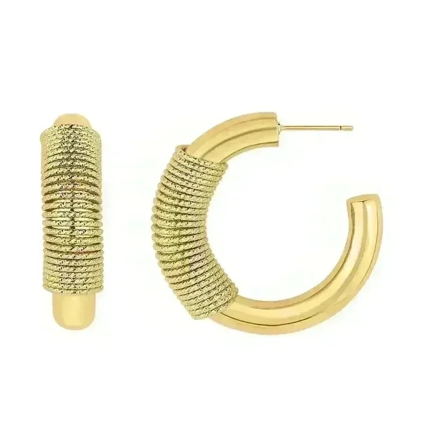 And Now This Gold‎ Plated C Hoop Earrings - Image 2