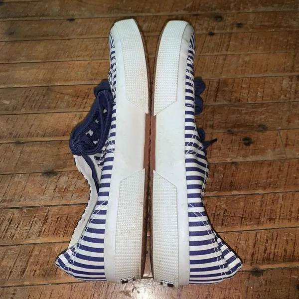 Superga nautical blue and white striped royalcore 9.5 platform sneakers - Image 5