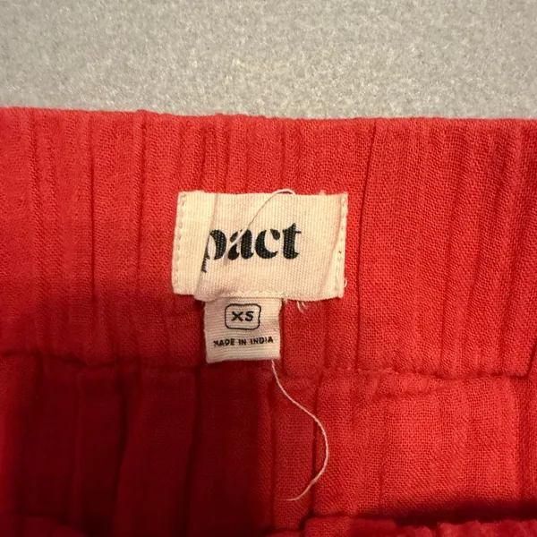 Pact Organic Cotton Gauze Crop Top Maxi Skirt Set Red Women Small XS - Image 15