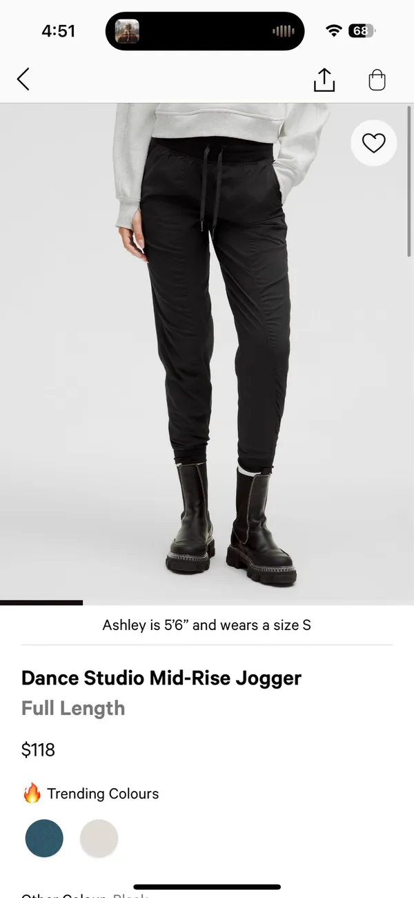 Black Lululemon Dance Studio Joggers - Image 3