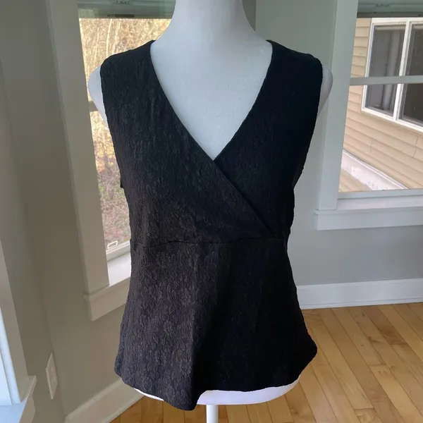 Vintage Y2K Envision Studio Black Lace V Neck Top Size Small - Image 6
