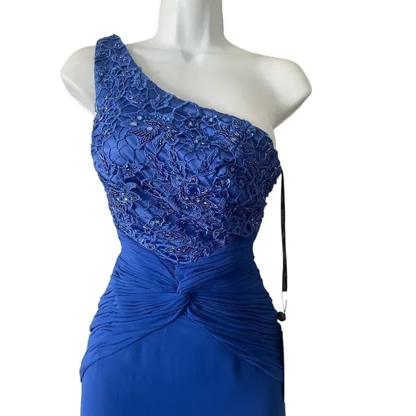 New Sue Wong Beaded One Shoulder Dress - Image 3