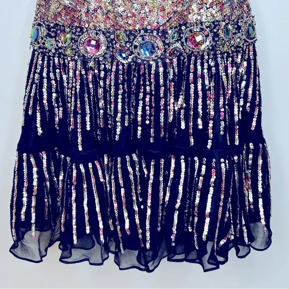 Sherri Hill Strapless‎ Beaded and Sequin Silk Dress Size 4 - Image 5