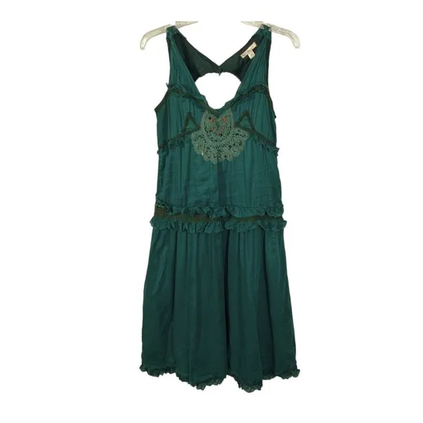 Urban Outfitters Lux Victorian Steampunk Green Midi Dress Size 5 - Image 2