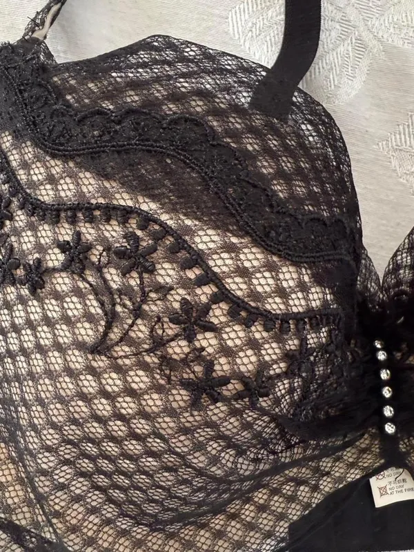 Black lace balconette bra Brown Size 34 - Image 4