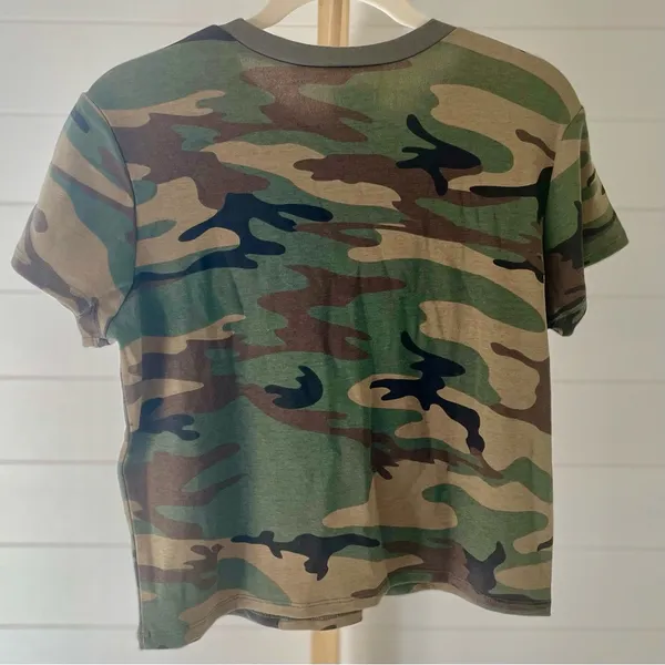 Zoe Liv Camo Print Embroidered‎ Short Sleeve Tee - Image 4