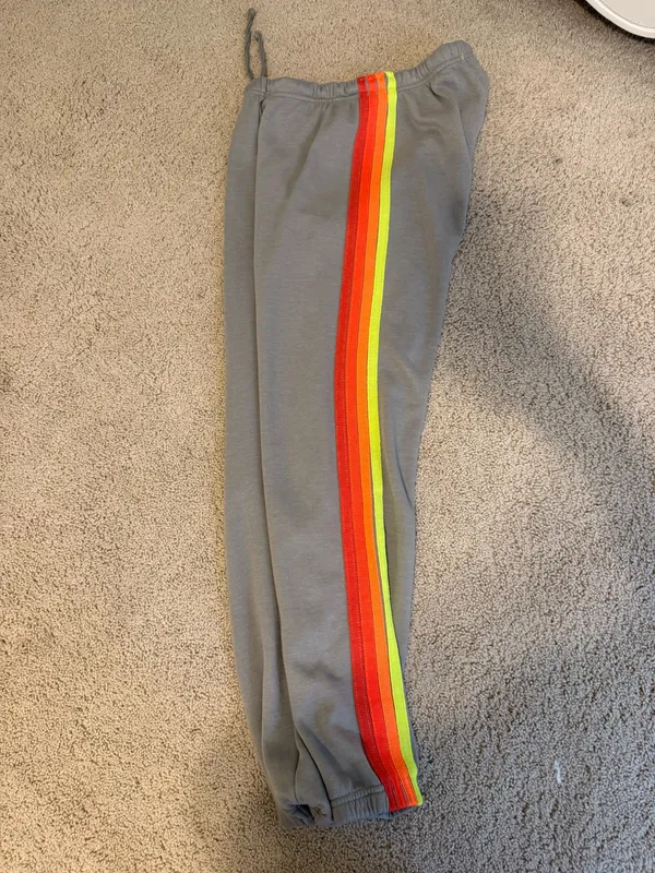 Aviator Nation Sweatpants Grey Stripe - Image 2