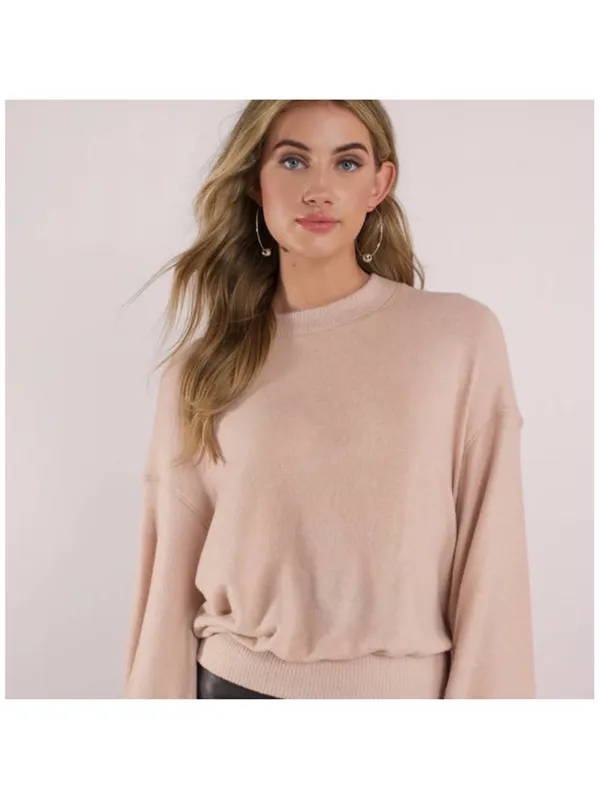 Free‎ People Beach TGIF Almond Sweatshirt Size Medium - Image 2