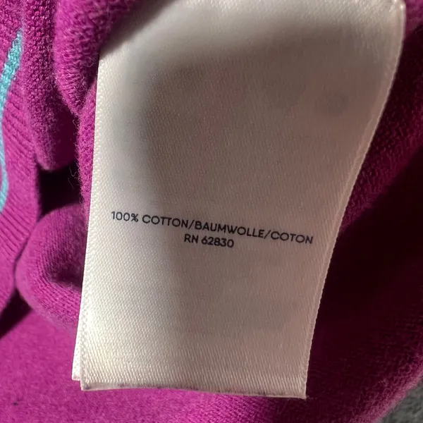 Lands End Magenta Pink Polo 3/4 Sleeve‎ Collared Knit Sweater Top Size M - Image 5