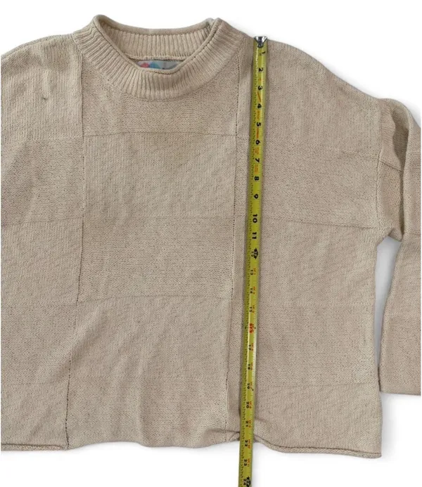 Free People FP Beach cream checkered gingham sweater M - Image 7