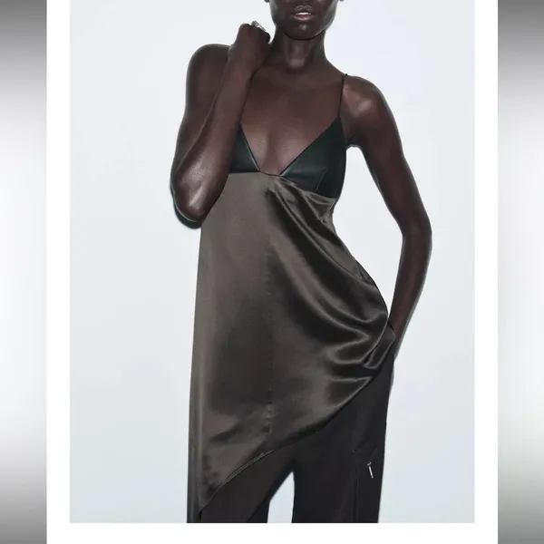 Zara ZW collection asymmetric‎ satin top - Image 2