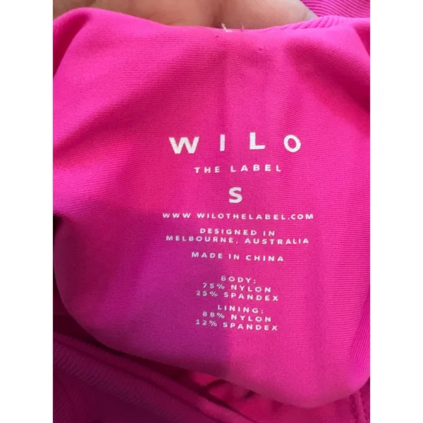 Wilo The Label Hot Pink Ribbed One Piece Swimsuit Cross Back Small‎ - Image 5