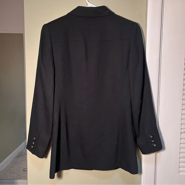 Valerie Stevens Women's Size 2 Petite Blazer‎ Suit Jacket Black Pure New Wool - Image 6