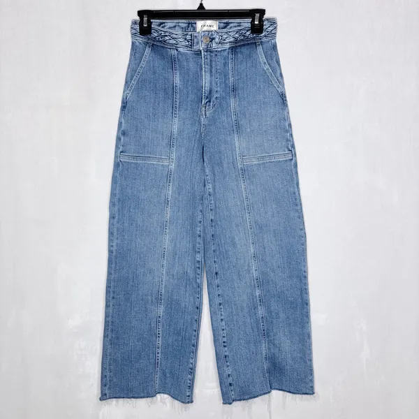 Frame Daphne Braided Wide Leg Crop Jeans - Image 3