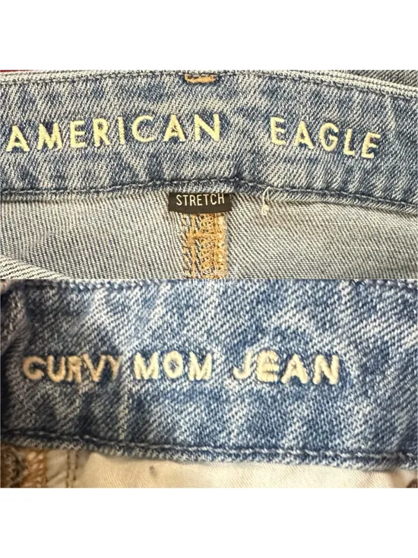 AE Curvy High-Rise Ripped Distressed Stretch Ankle Mom Jeans Size 4 / 27 - Image 7