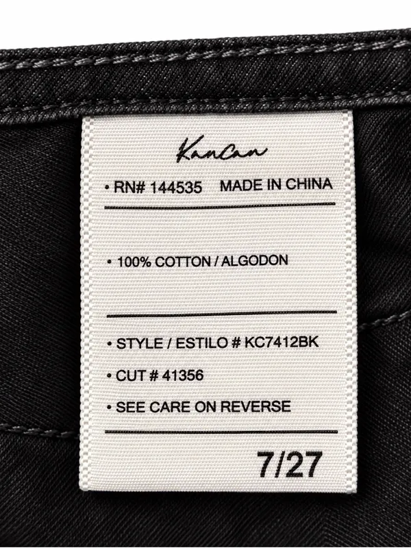 Kancan Black High Rise Straight Leg Jeans Size 7/27 100% Cotton - Image 4