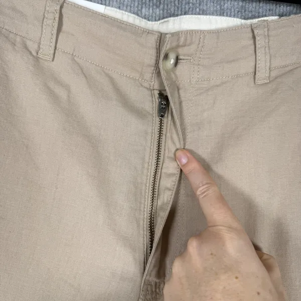 Uniqlo Size-M Womens Tapered Trousers Pants Linen Cotton Slash Pocket - Image 7