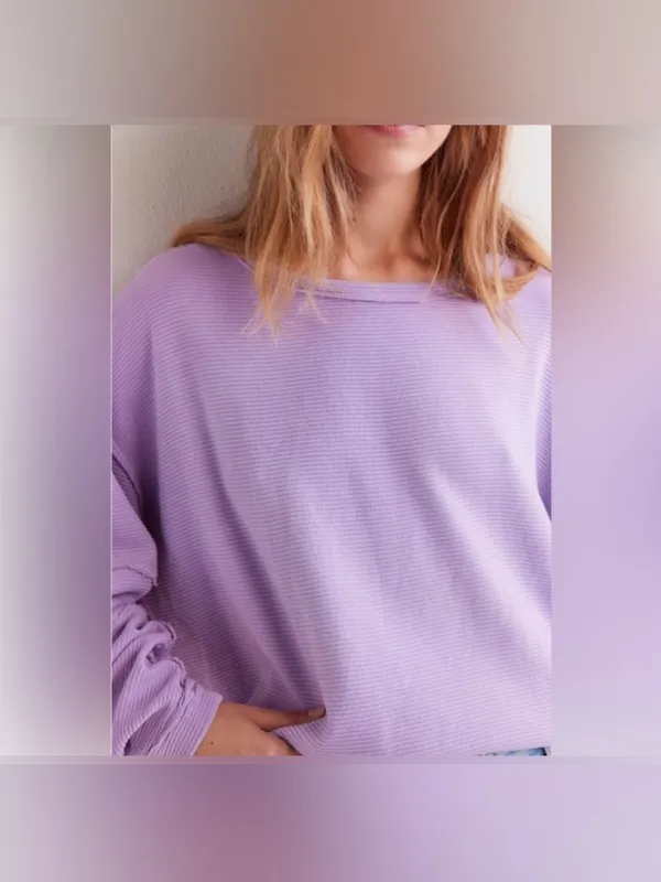 NWT Free People We The Free Total Eclipse Tee - sugared violet - small - Image 5