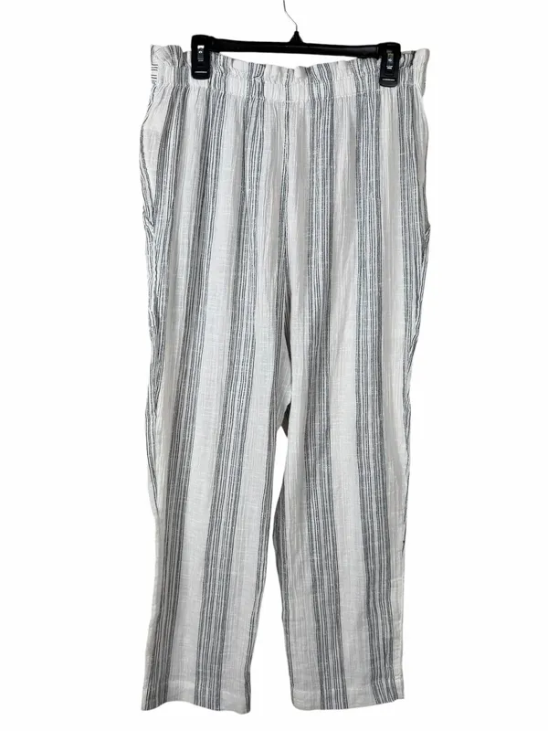 Free People Pants Size Large NWT Ivory Semi Sweet High Rise Coastal Beach Crop - Image 5