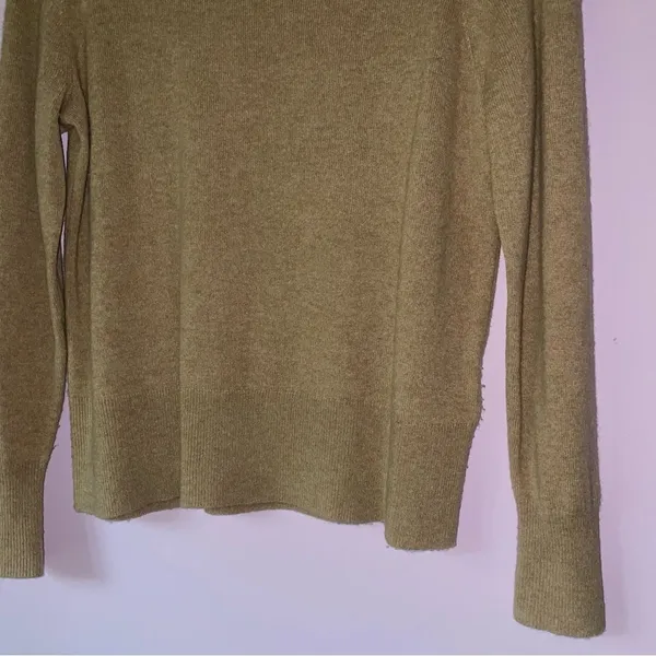 J Crew Size M Tan Cashmere Sweater Crew Minimalist Contemporary Capsule - Image 3