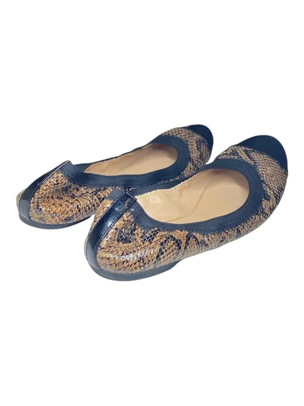 Cole Haan ⌘ Deltona Cap Toe Gore Leather Ballet Flats ⌘ Brown Snakeskin ⌘ 7.5M - Image 4