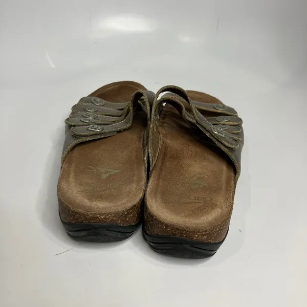 Dansko Janie slide sandals gold bronze metallic‎ leather Strappy women's size 41 - Image 4