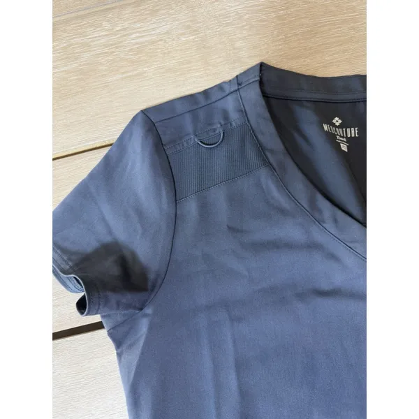 Med Couture Touch Pewter Gray‎ XS Women’s Scrub Top MC7448 V-Neck 1 Pocket - Image 7