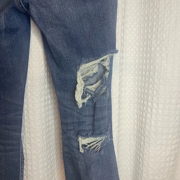 American Eagle Outfitters Ripped Blue Skinny Jeans - Image 5
