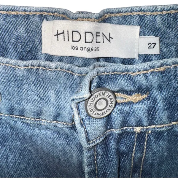 Hidden Logan Dad Jeans‎ Women's 27 Wide Leg Distressed Baggy Medium Wash New - Image 6
