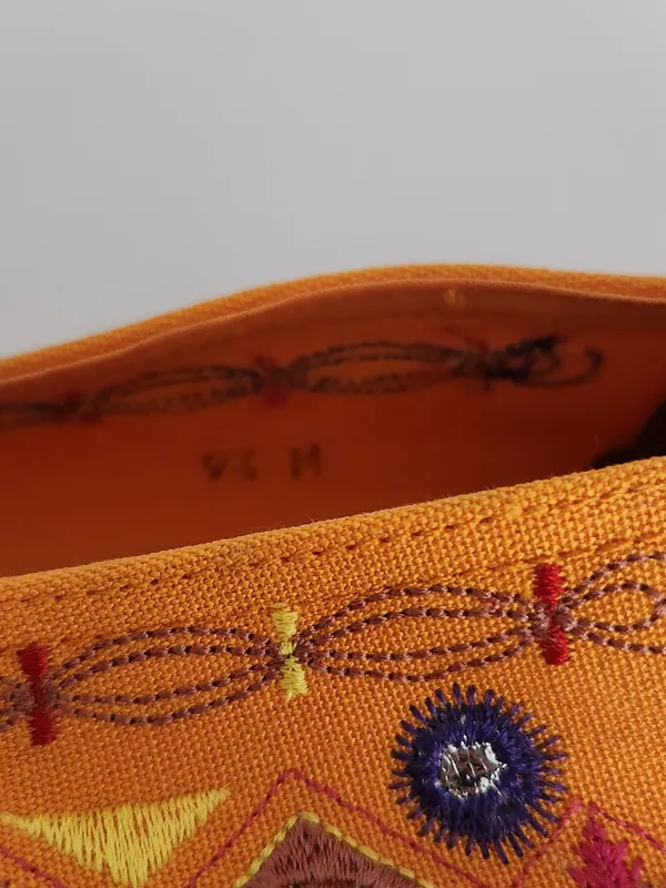 Andre Assous Orange Embroidered Espadrille Slip-On Shoes Size 9.5 - Image 12