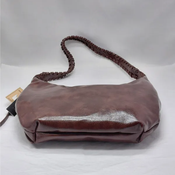 Olivia & Kate Womens Shoulder Bag Brown Vegan Leather Slouch Hobo Purse Travel - Image 7