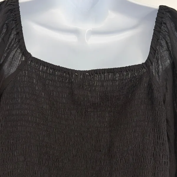 Newbury Kustom Witchy Milkmaid Top Sz L Coquette Noir Peplum Fairy Grunge Smock - Image 7